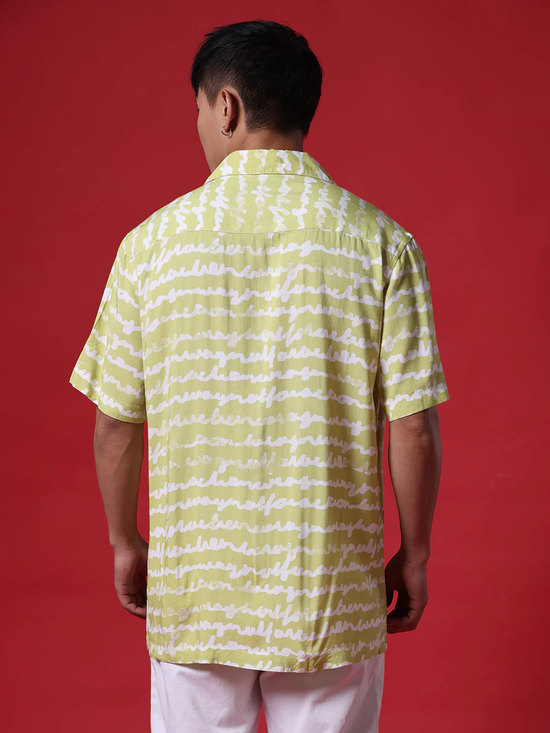 Cursive AOP Lime Shirt - Image 4