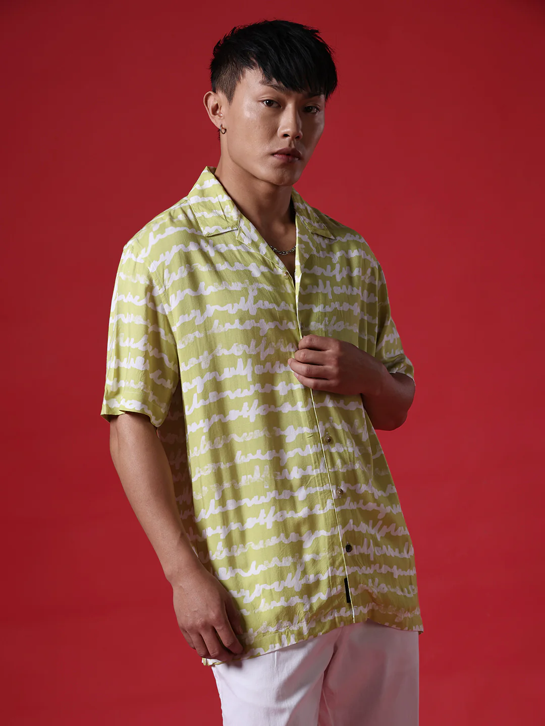 Cursive AOP Lime Shirt - Image 5
