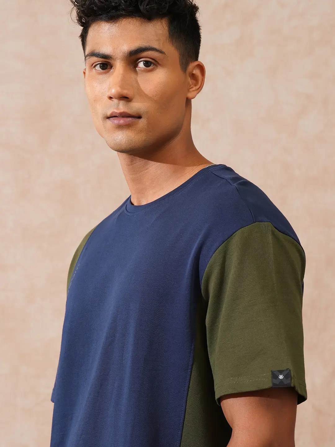 Cut & Sew Oversized T-Shirt | Navy Blue - Image 5