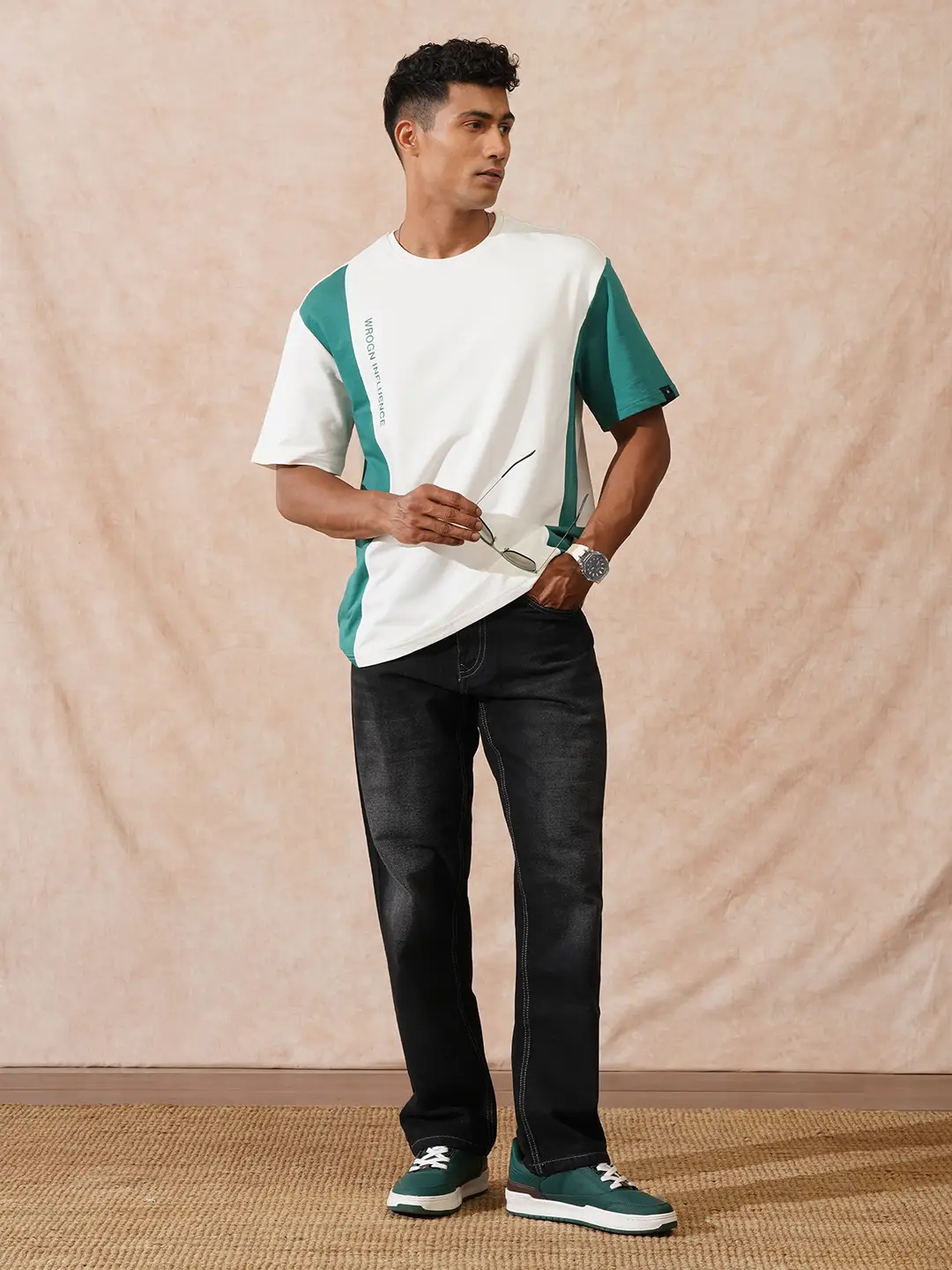 Cut & Sew Oversized T-Shirt | Off White - Image 2