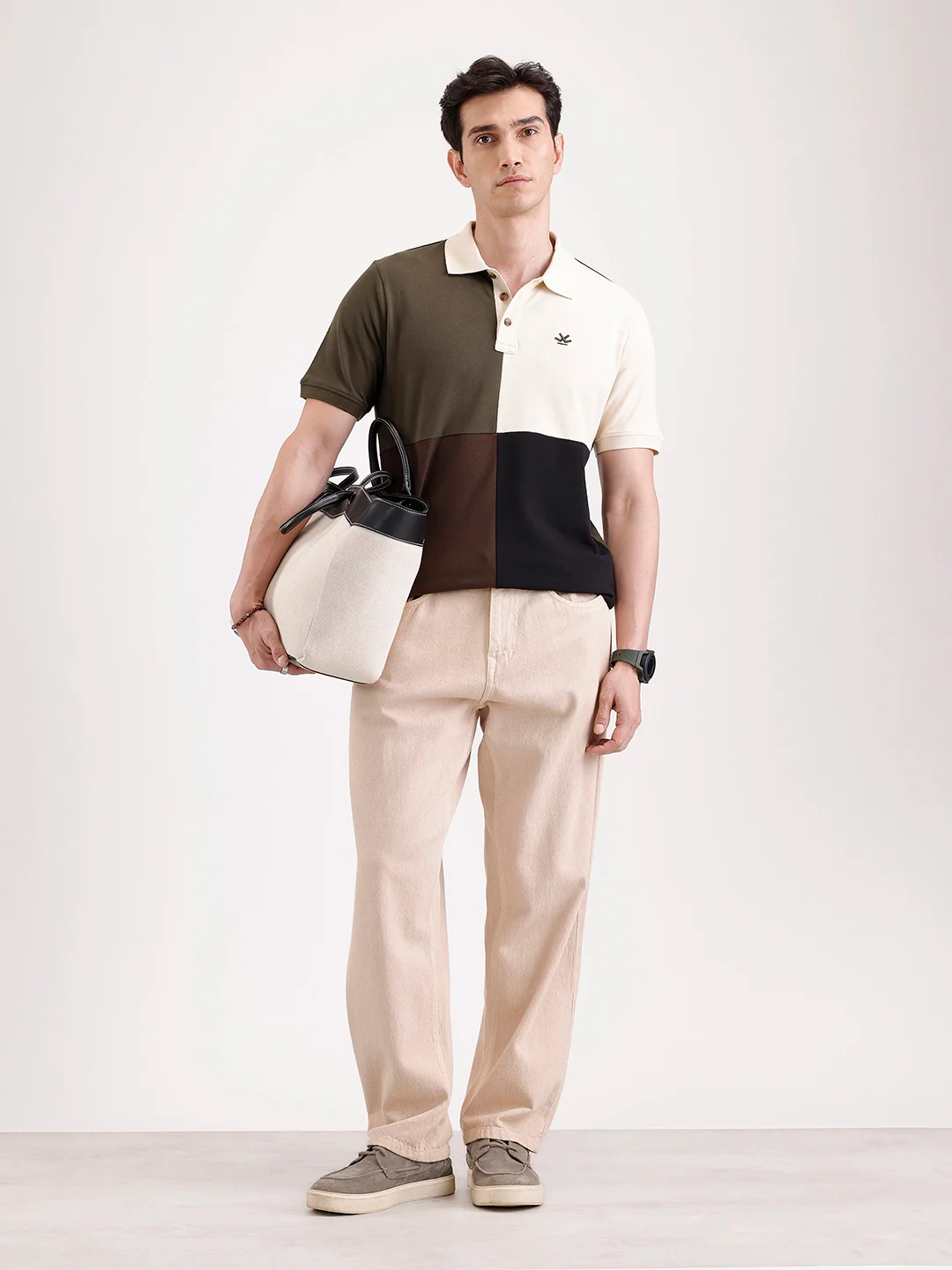 Cut & Sew Polo T-Shirt   |  Olive - Image 2