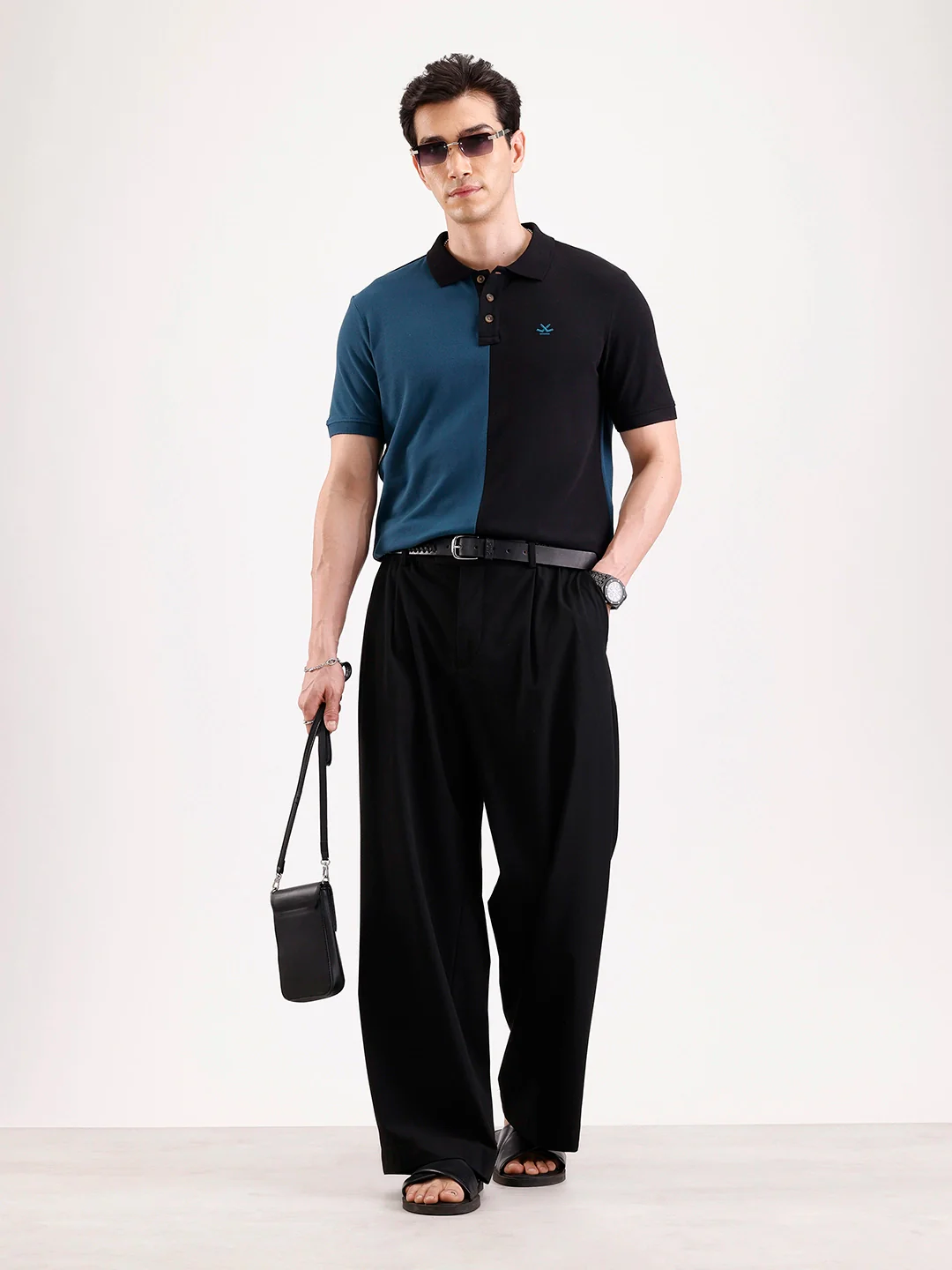 Cut & Sew Polo T-Shirt   |  Teal - Image 2