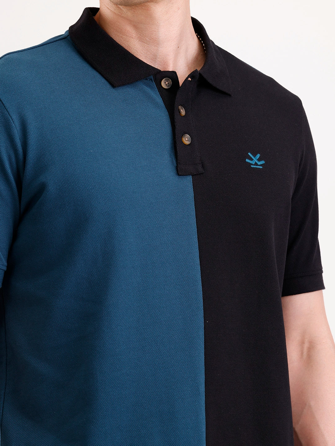Cut & Sew Polo T-Shirt   |  Teal - Image 5