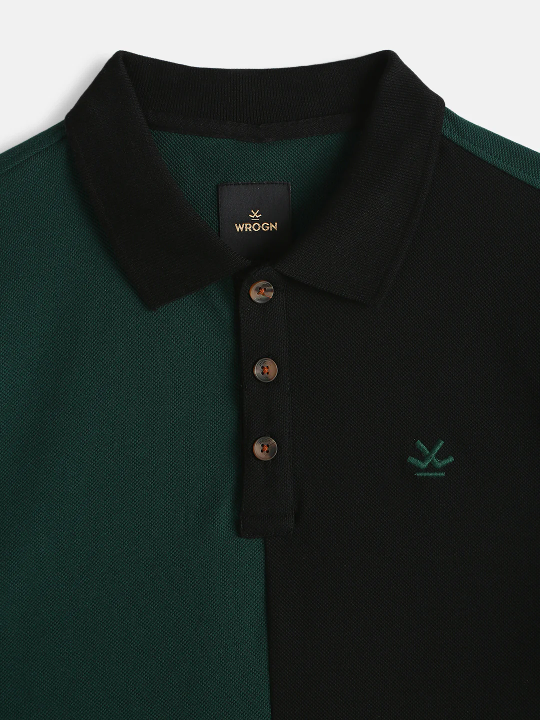 Cut & Sew Slim Fit Polo T-Shirt | Black - Image 3