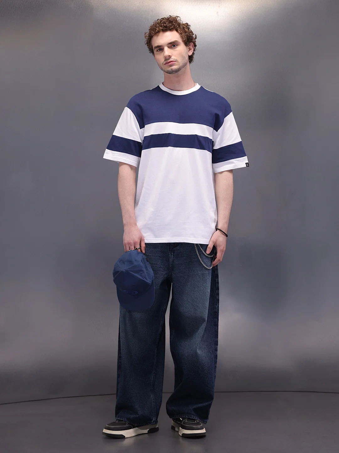 Cut & Sue Oversized T-Shirt  | Navy Blue - Image 2