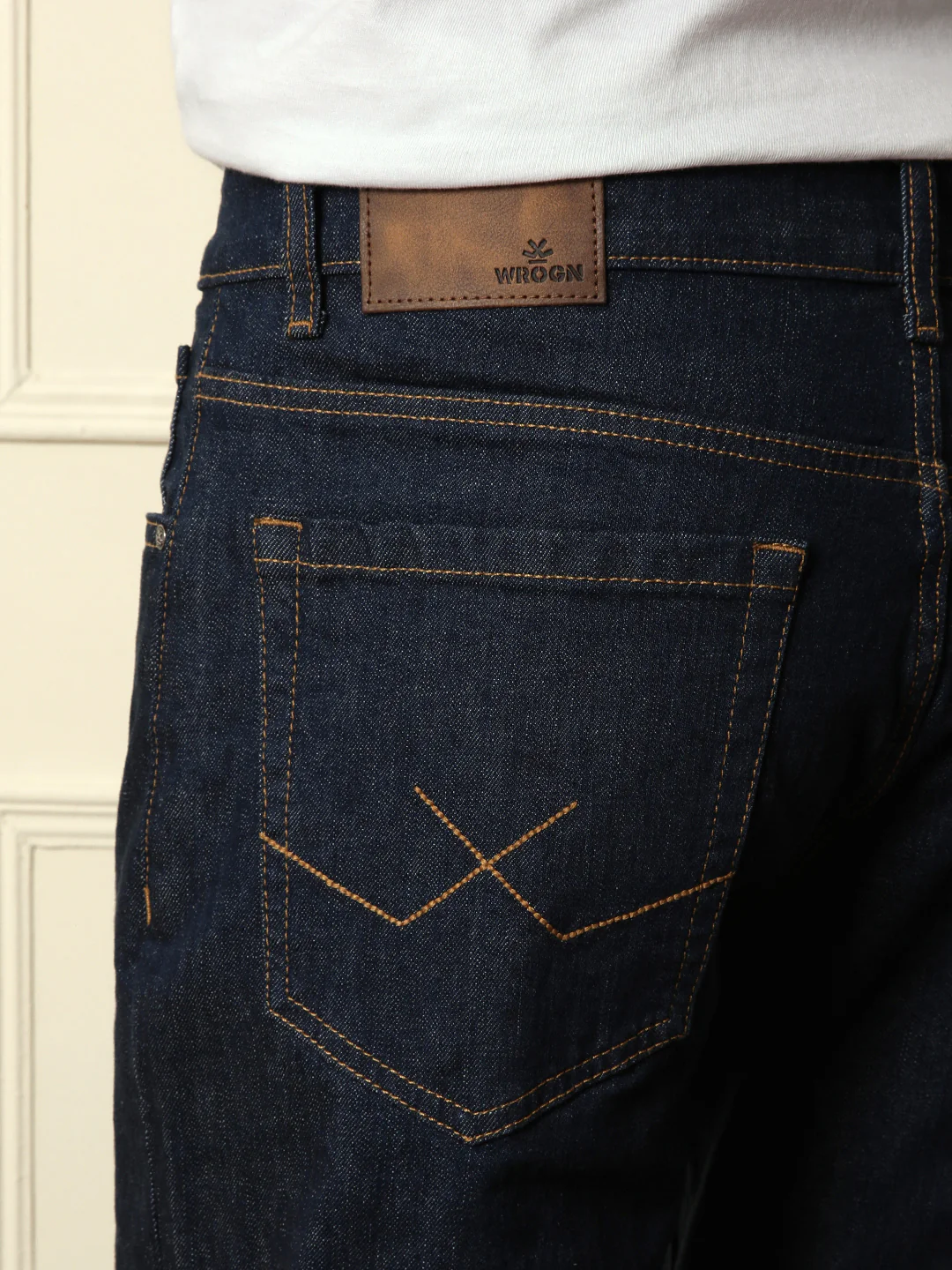 Casual Light Fade Straight Fit Jeans | Dark Blue - Image 6