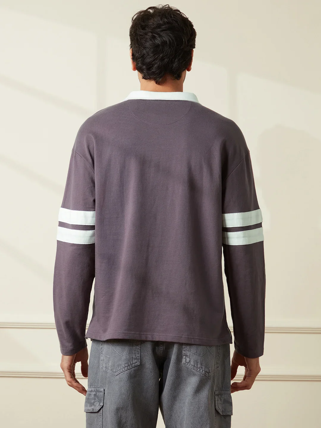 Heavy GSM Varsity Polo T-Shirt | Purple - Image 3