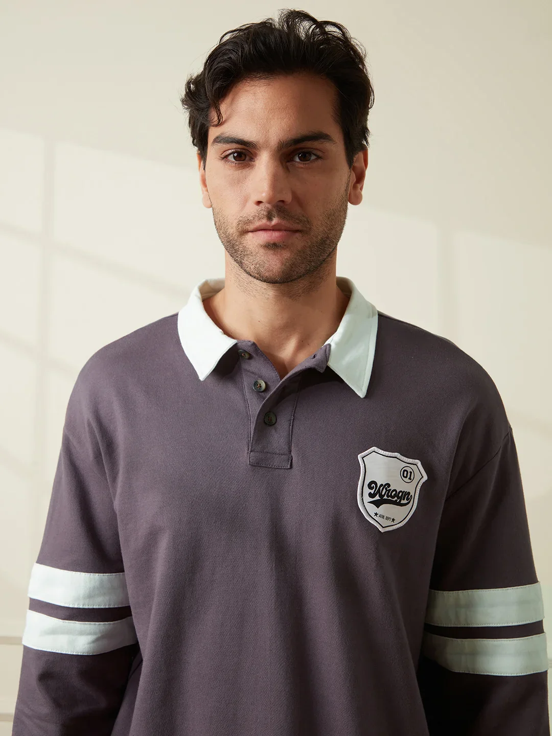 Heavy GSM Varsity Polo T-Shirt | Purple - Image 6