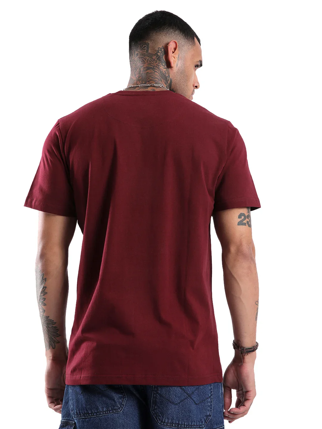 Deep Wine Comfort Fit T-Shirt - Image 3