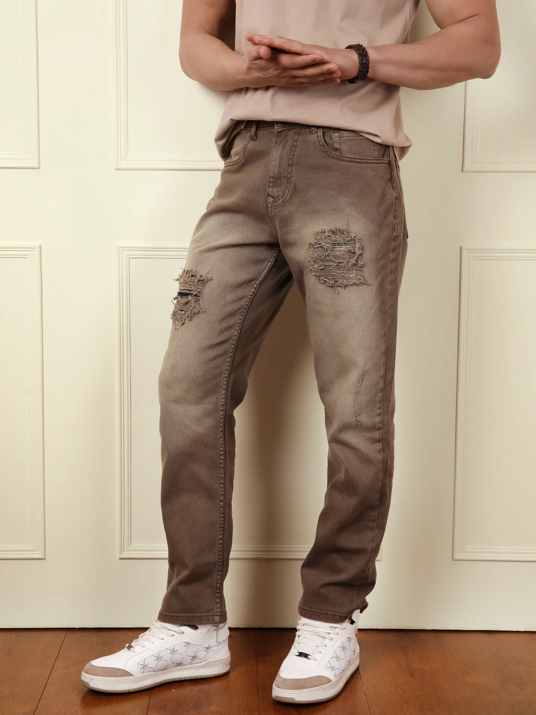 Distressed Apex Brown Jeans - Image 5