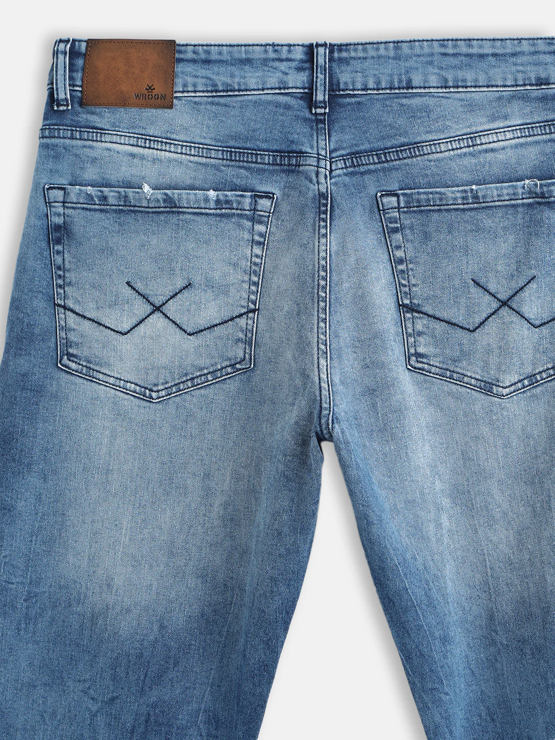 Distressed Wash Anti Fit Jeans | Blue - Image 4