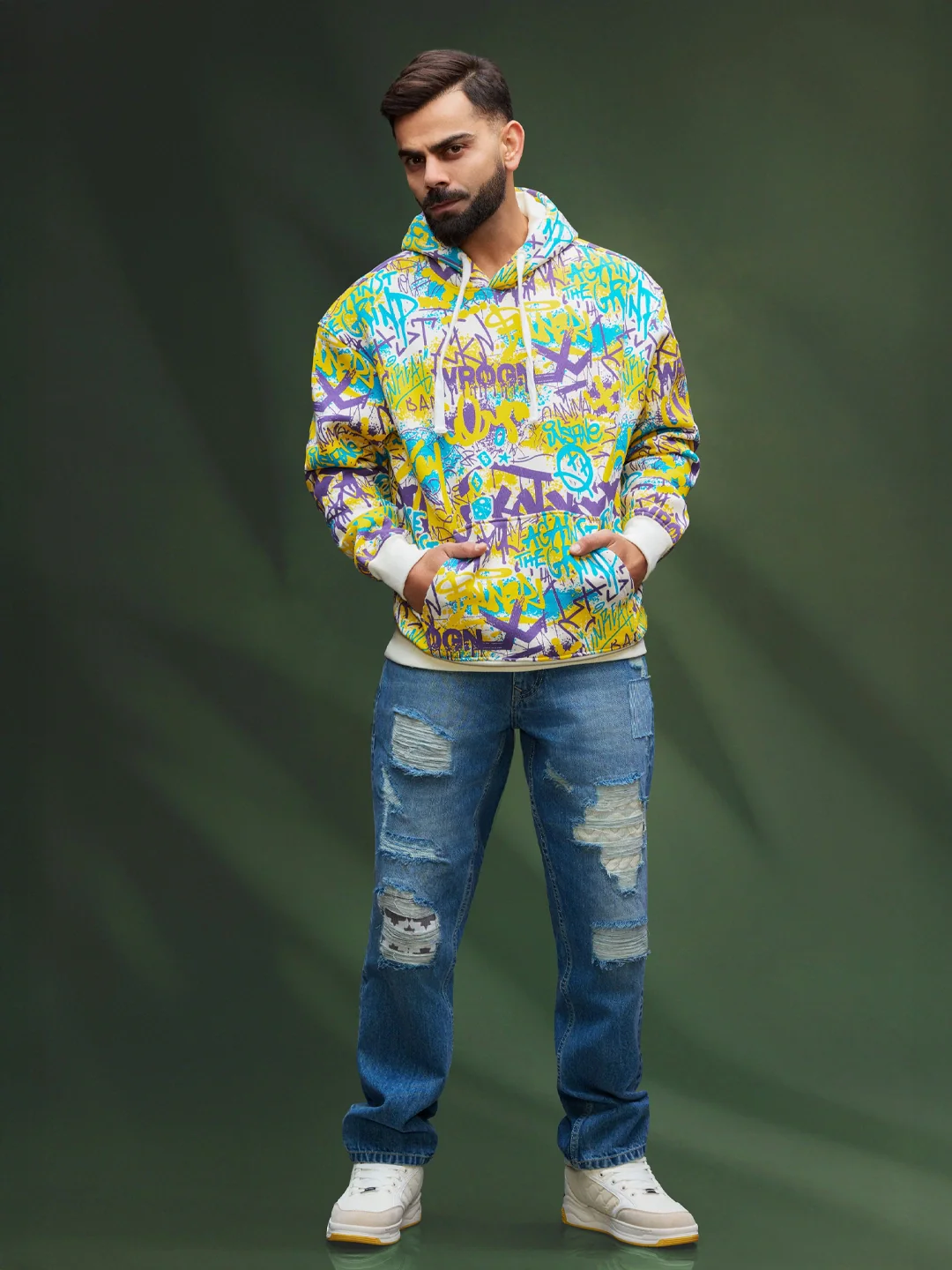 Distressed Loose Fit Jeans | Med Stone - Image 2