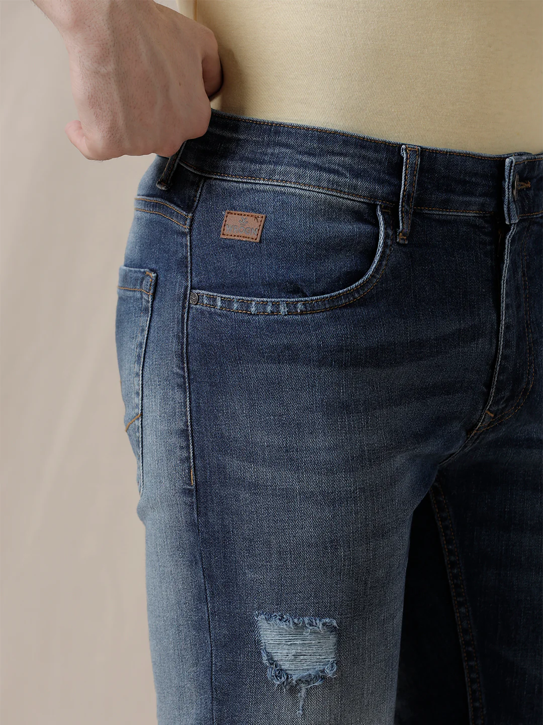 Distressed Medstone Blue Jeans - Image 5