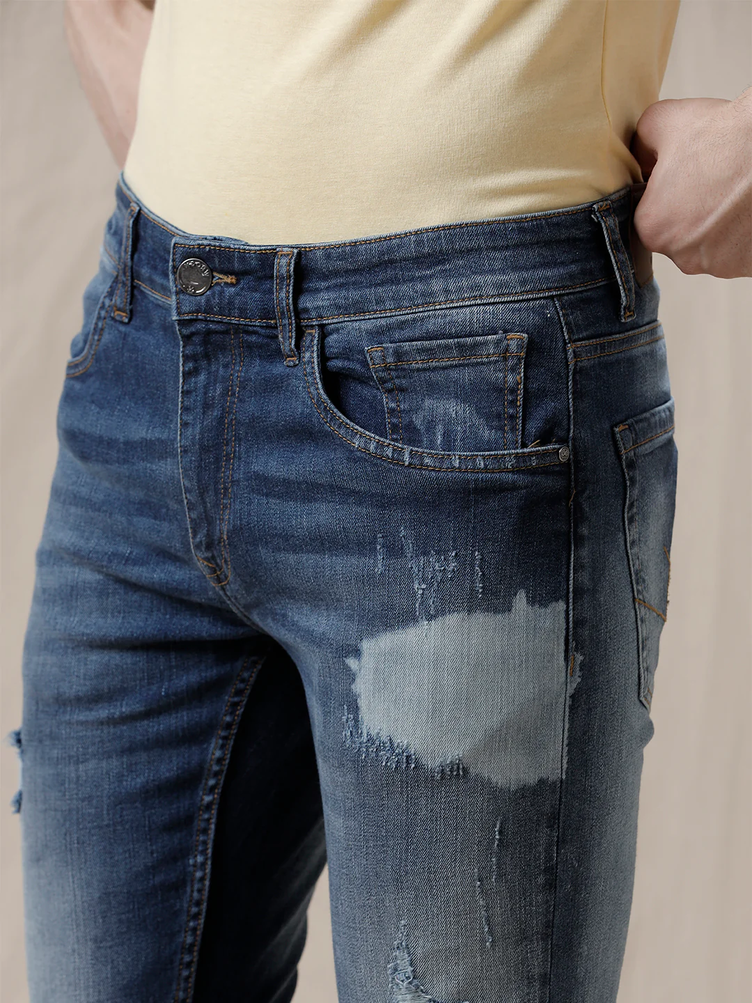 Distressed Medstone Blue Jeans - Image 6