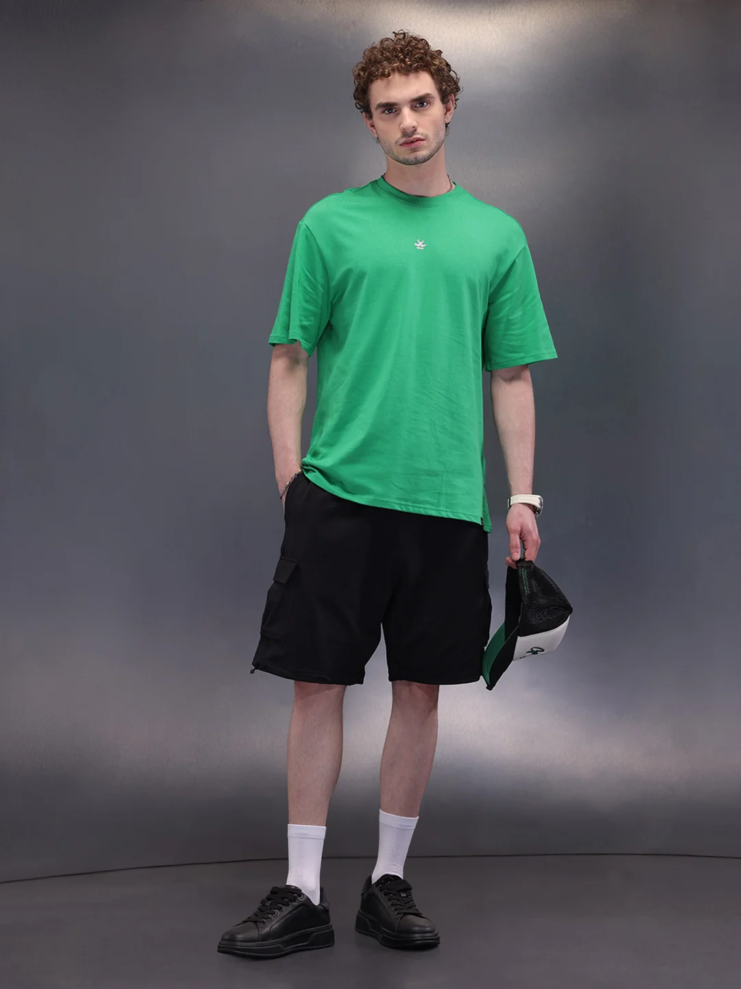 Distressed Printed Oversized T-Shirt | Green - Image 2