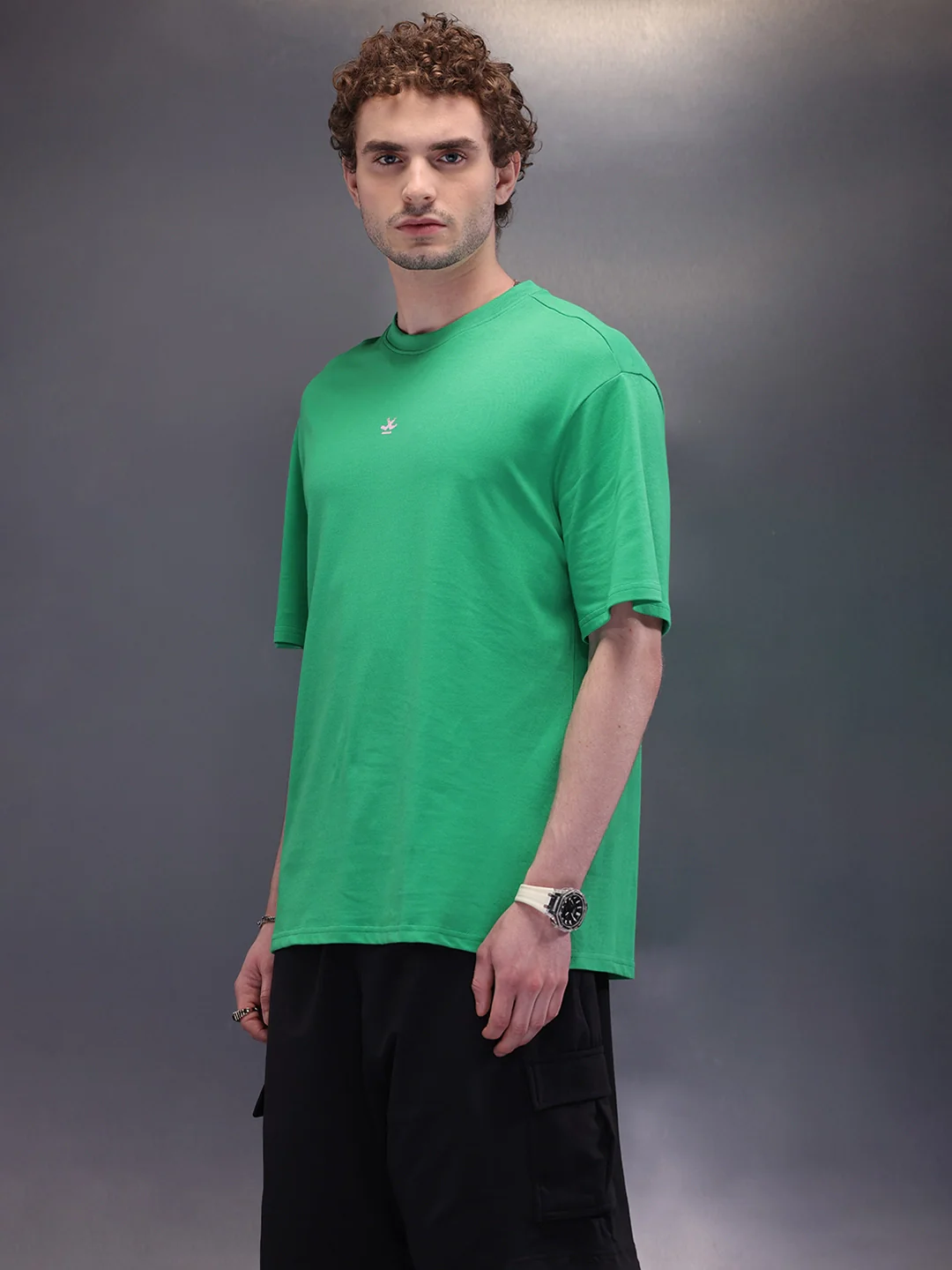 Distressed Printed Oversized T-Shirt | Green - Image 4