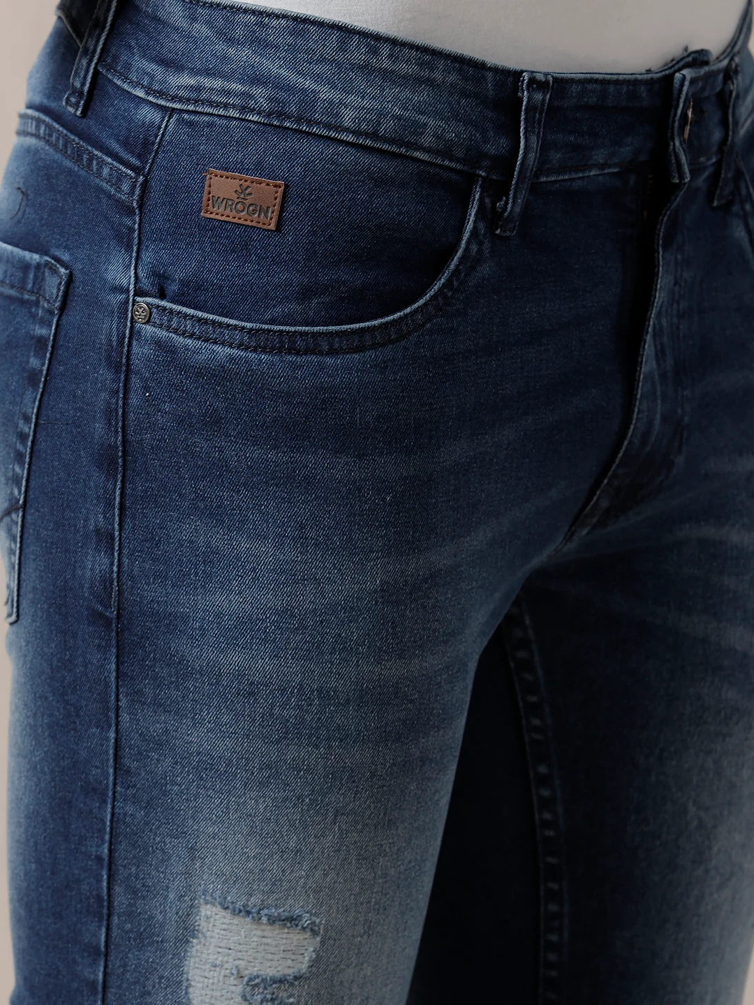 Distressed Wrogn Tapered Fit Jeans - Image 5