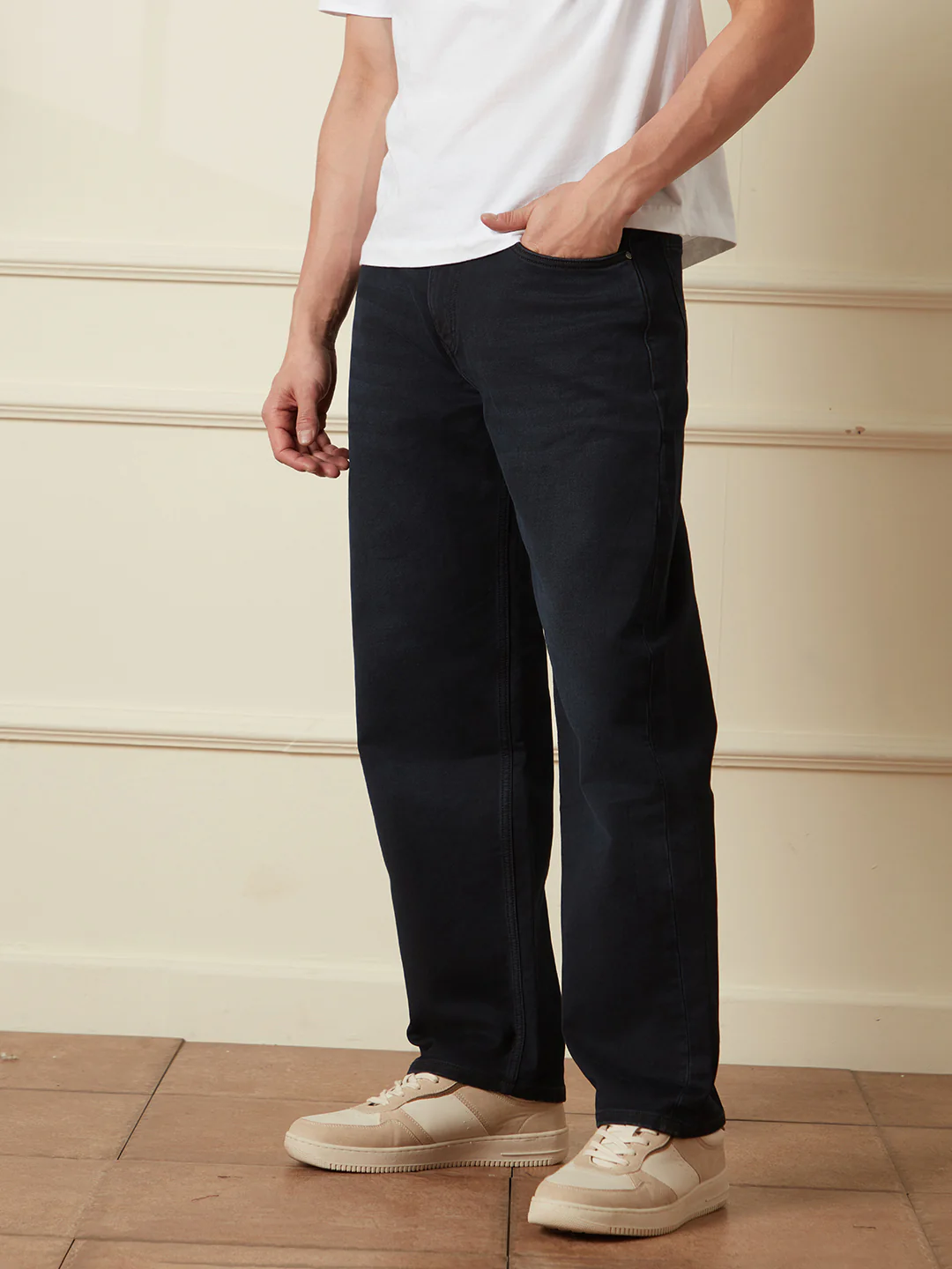 Solid Loose Fit Jeans | Black - Image 4