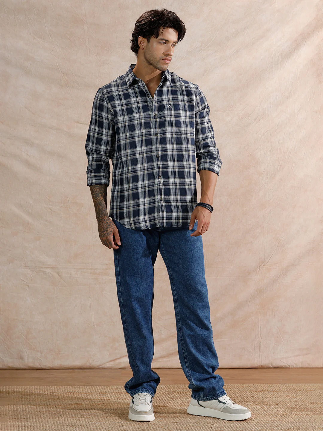 Dobby Textured Regular Fit Shirt  | Navy Blue - Image 2