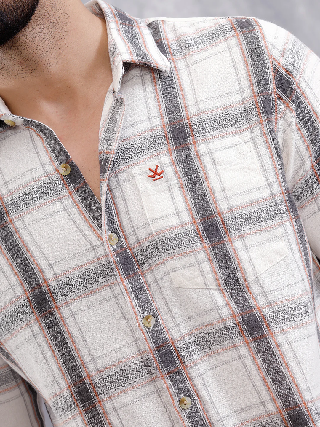 Dobby Textured Shirt In Slim Fit | White - Image 4
