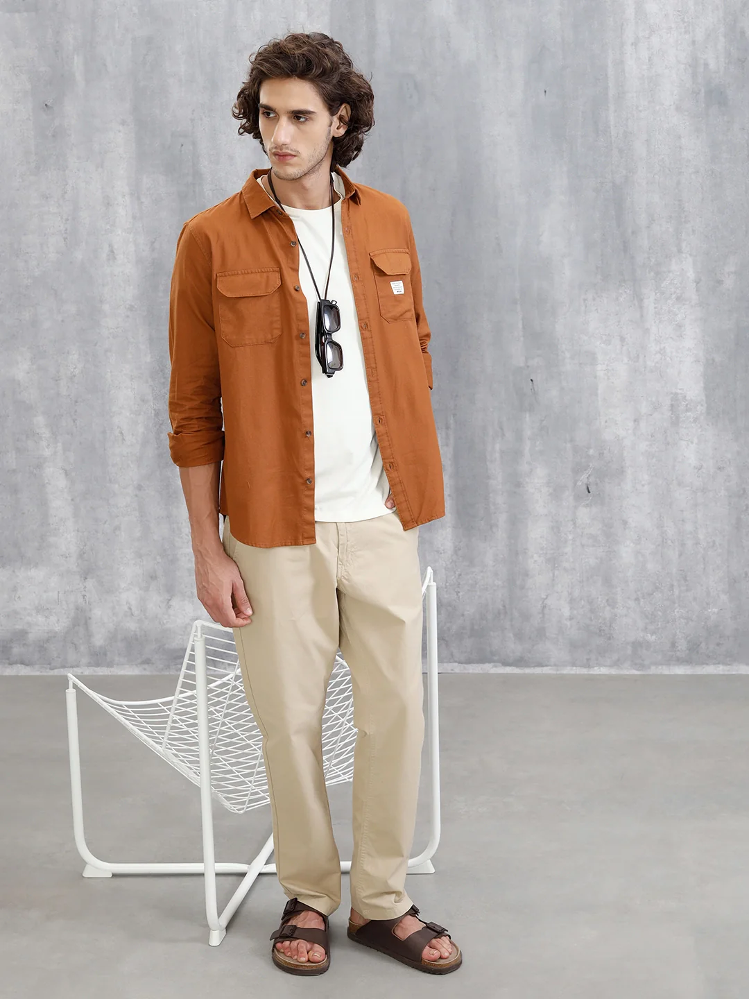 Double Pocket Overdyed Shirt | Brown - Image 2