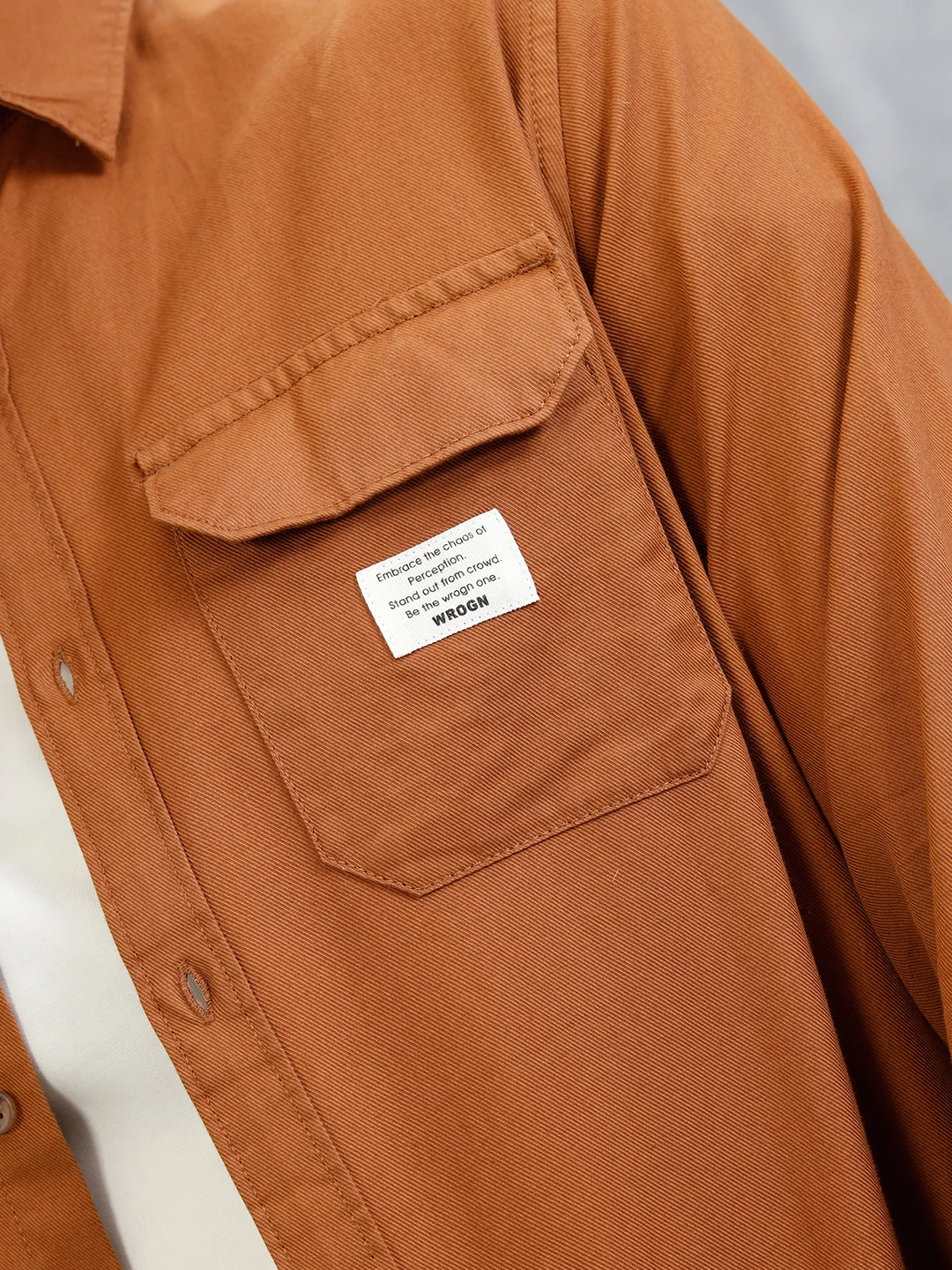 Double Pocket Overdyed Shirt | Brown - Image 5