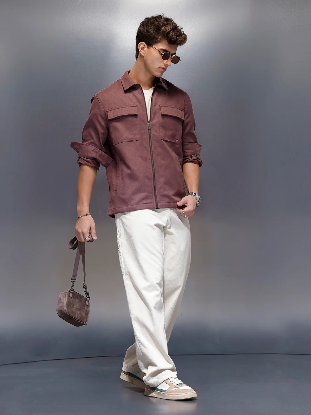 Double Pocket Oversized Jacket  | Peach - Image 2