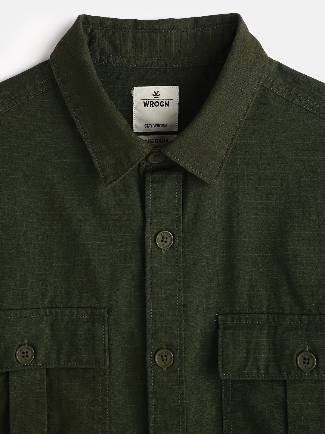 Double Pocket Oversized Shirt | Olive - Image 5