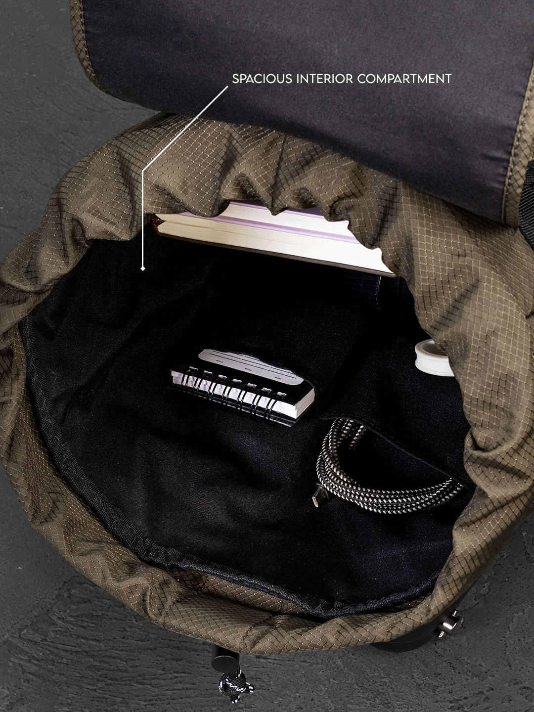 Drawstring Utility Backpack | Olive (30L) - Image 5