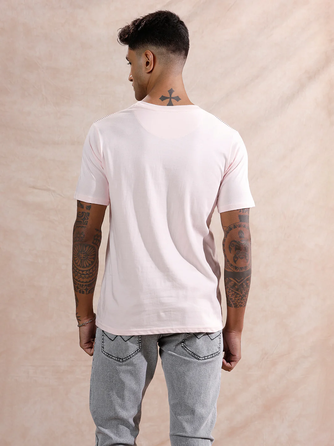 Dripping Stripe Printed T-Shirt | Pink - Image 3