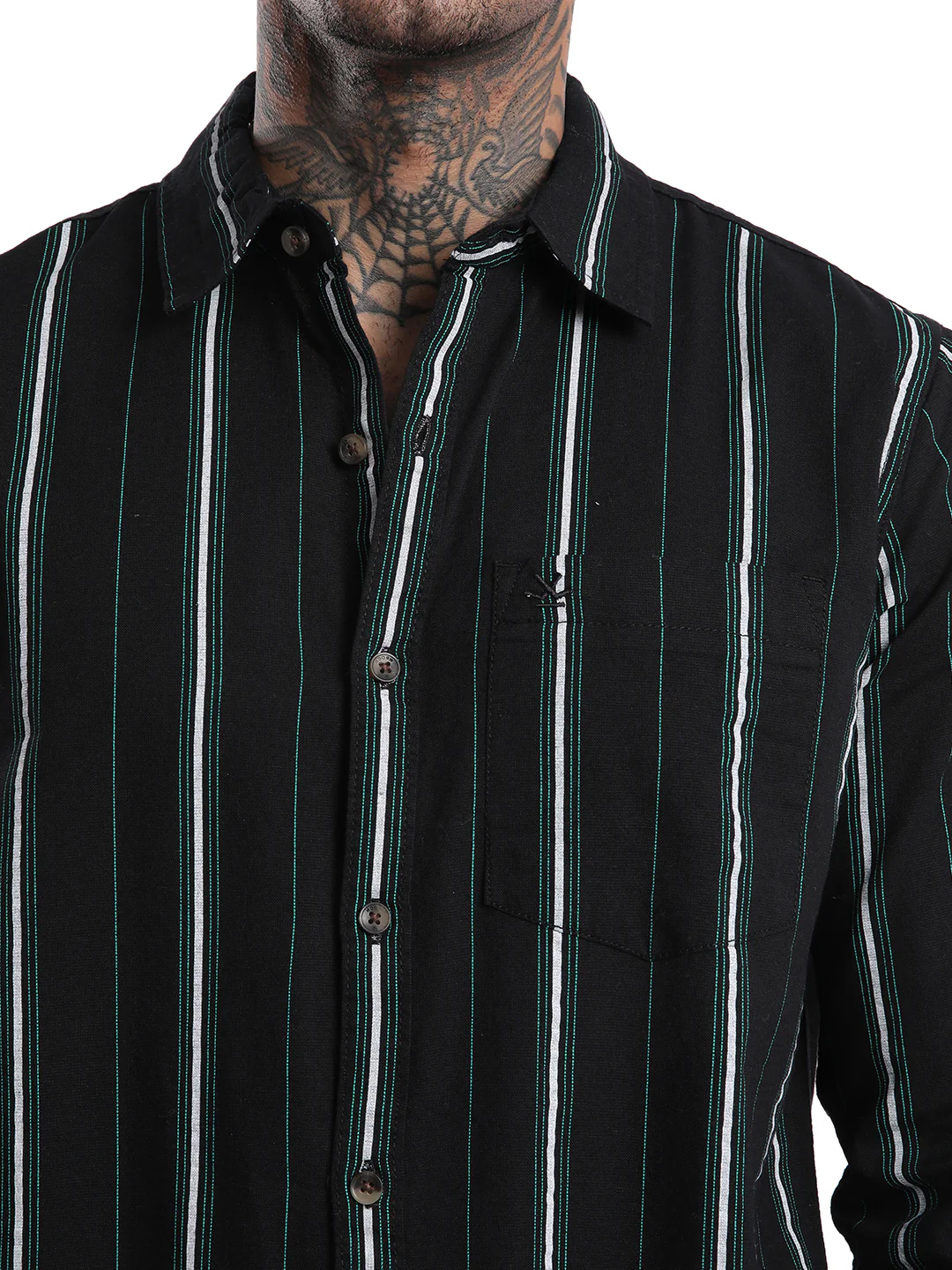 Elite Black & Green Striped Shirt - Image 5