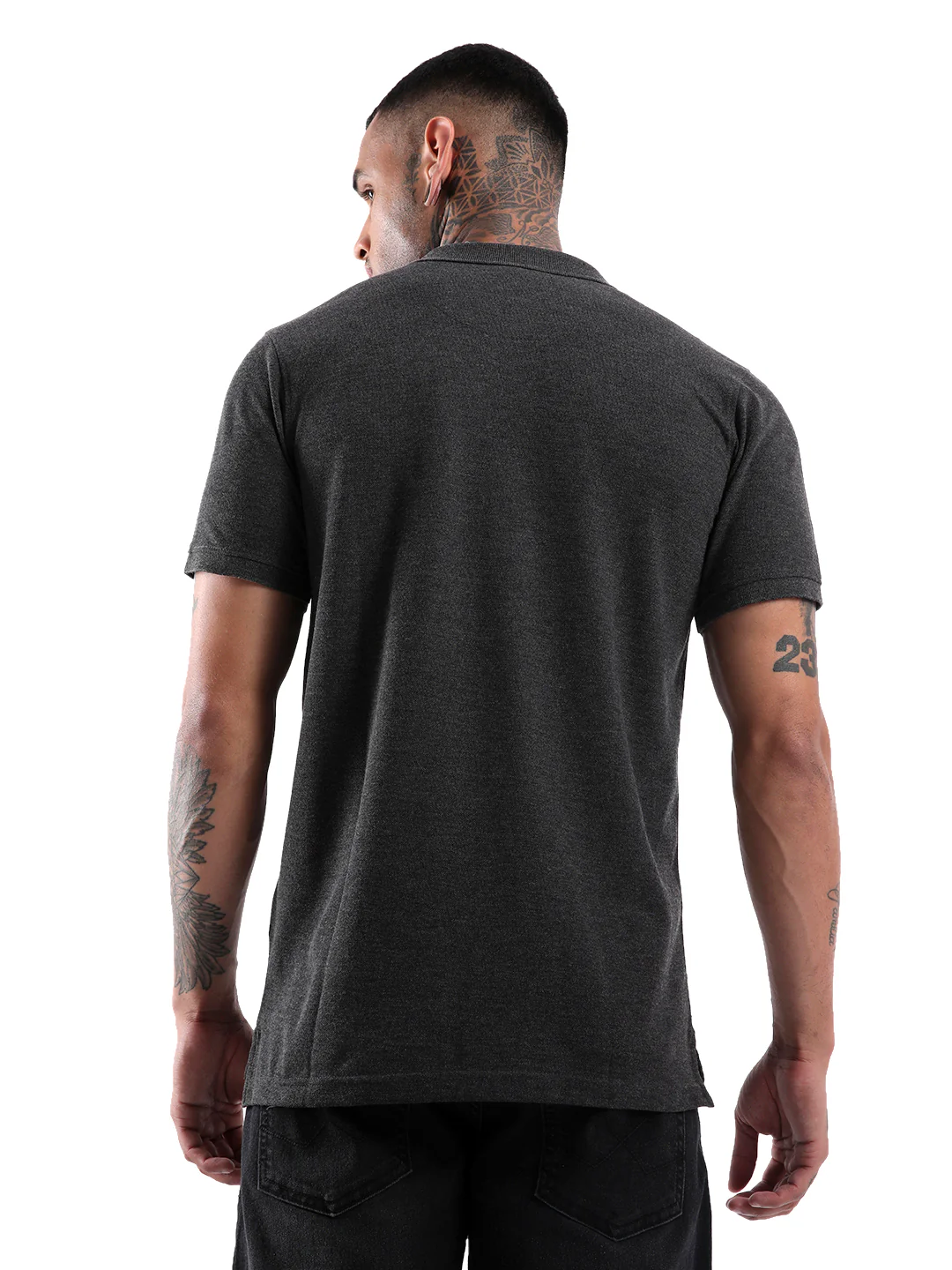 Elite Dark Grey Polo T-Shirt - Image 3