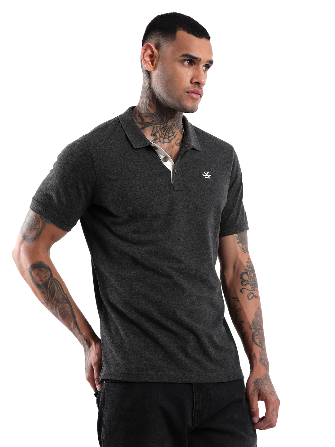 Elite Dark Grey Polo T-Shirt - Image 4