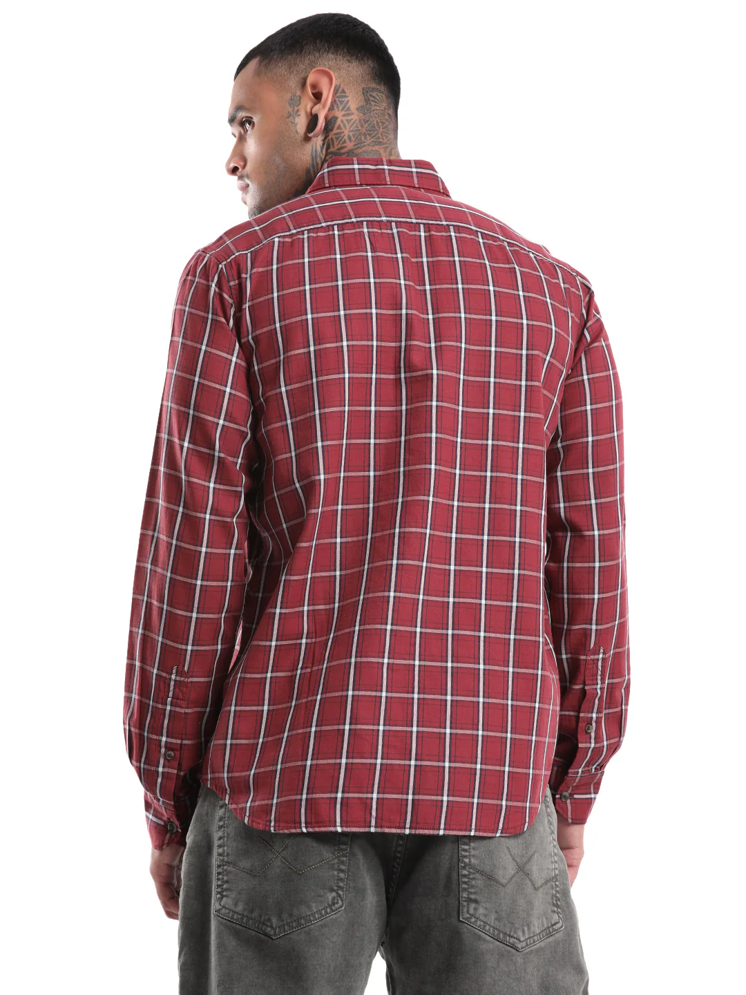 Elite Maroon & Navy Striped Shirt - Image 3