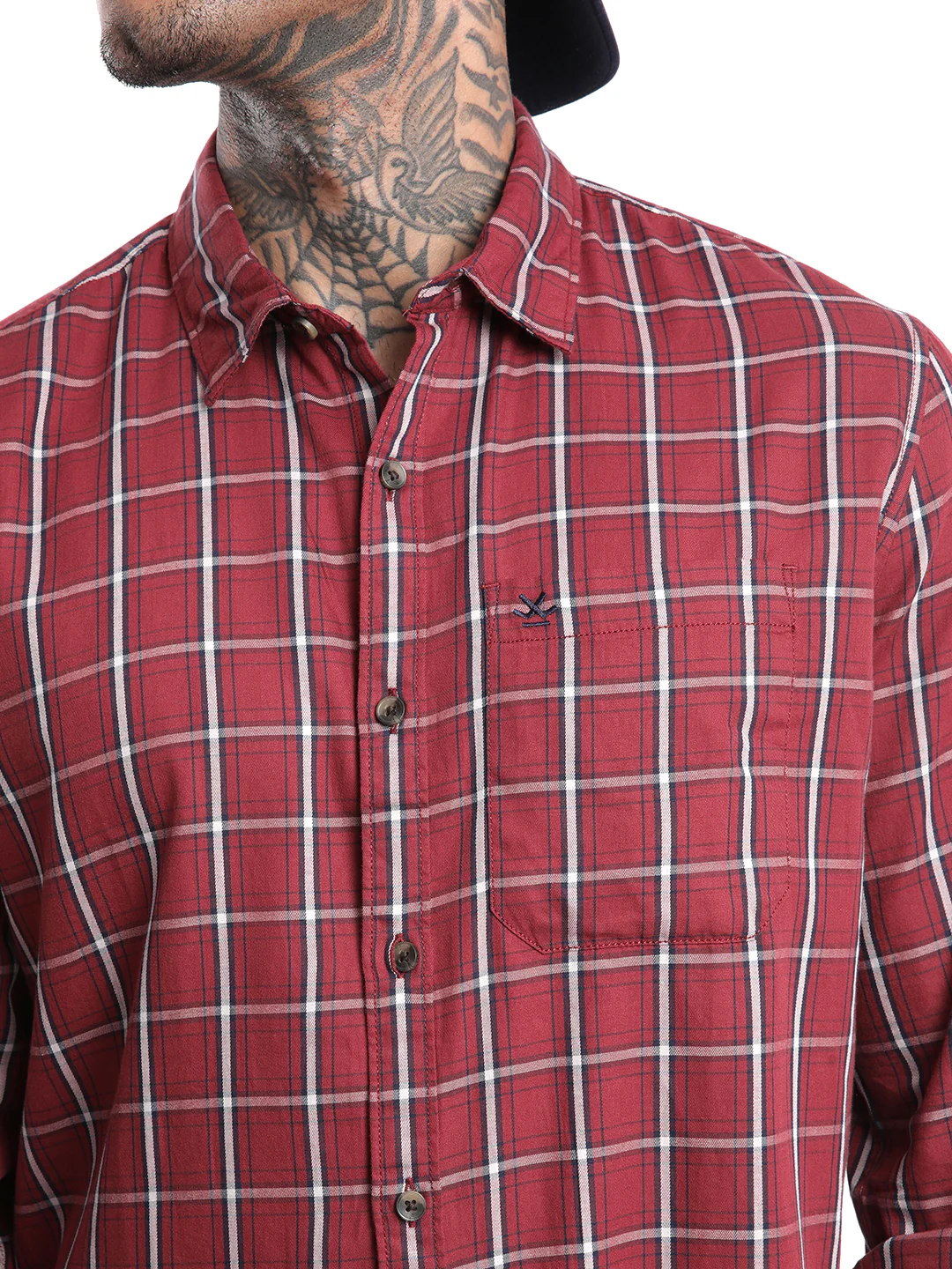 Elite Maroon & Navy Striped Shirt - Image 5