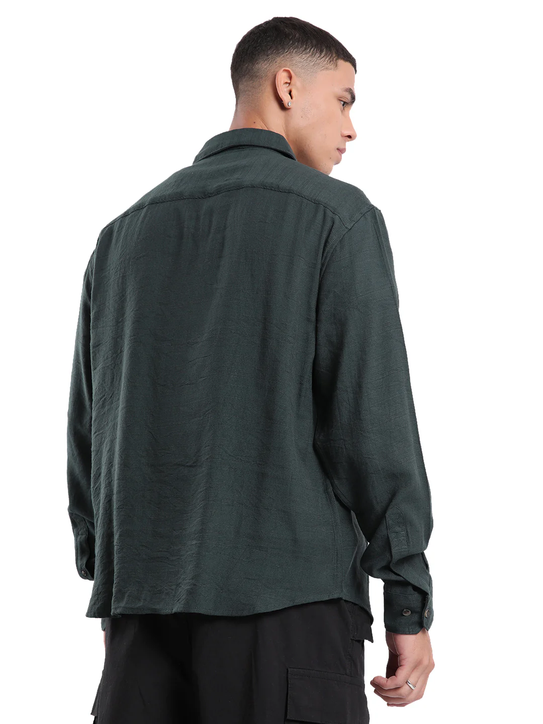 Elite Premium Dark Green Slim Fit Shirt - Image 3