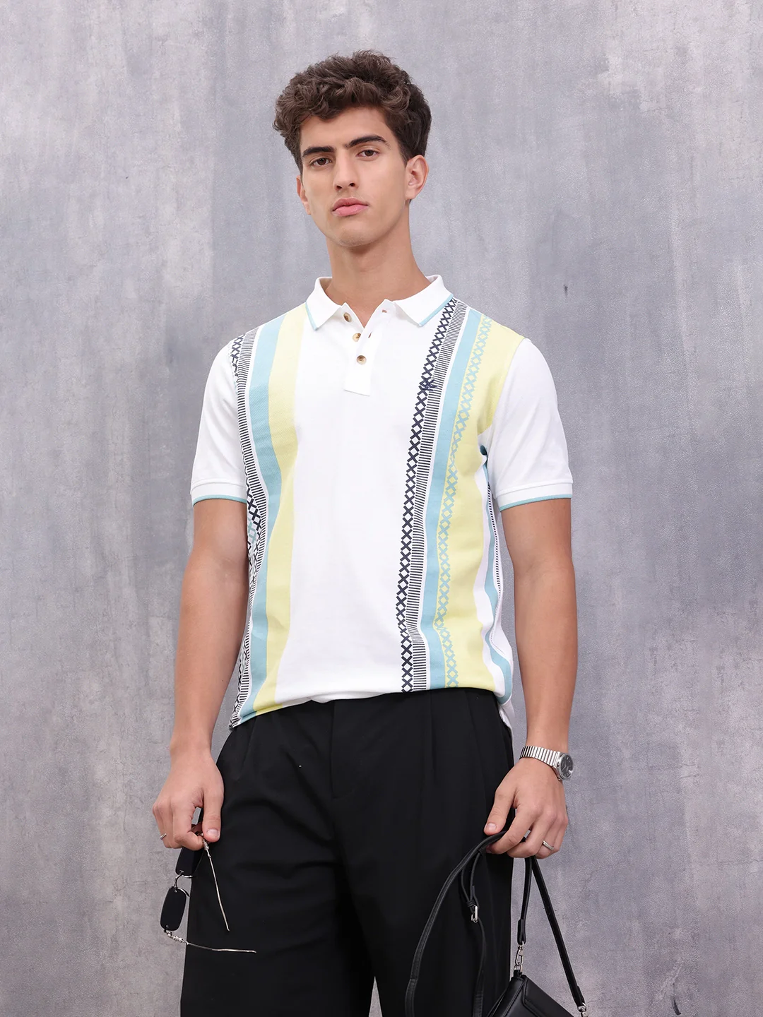 Embroidered Look Polo T-Shirt | White - Image 4