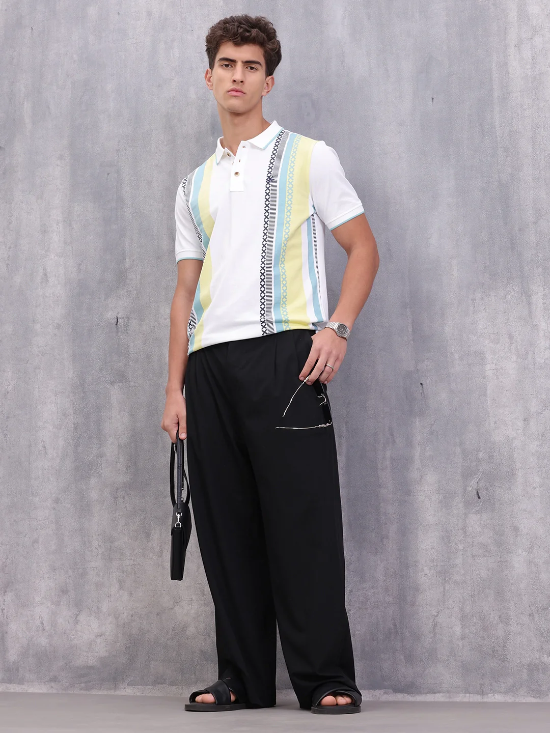 Embroidered Look Polo T-Shirt | White - Image 5