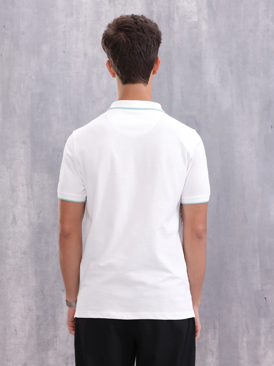 Embroidered Look Polo T-Shirt | White - Image 6