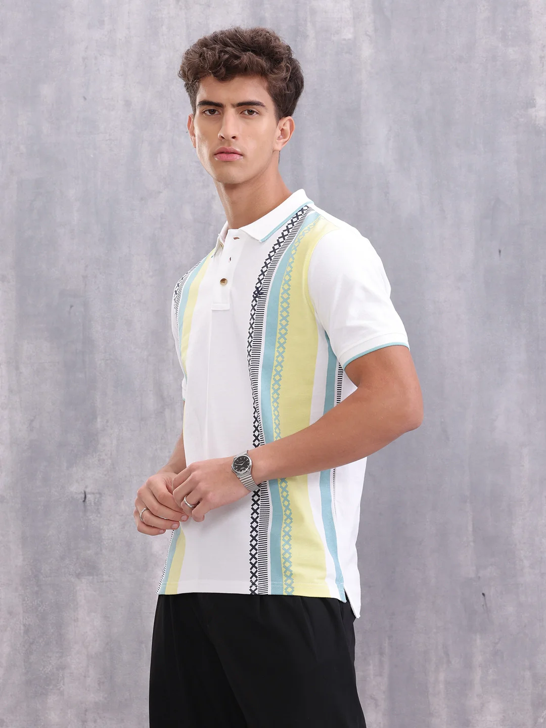 Embroidered Look Polo T-Shirt | White - Image 7