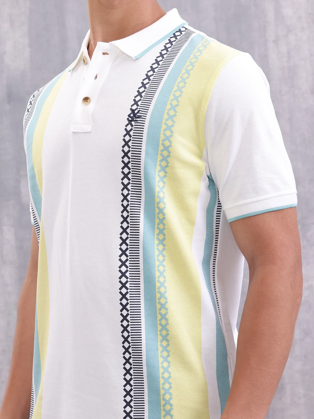 Embroidered Look Polo T-Shirt | White - Image 8