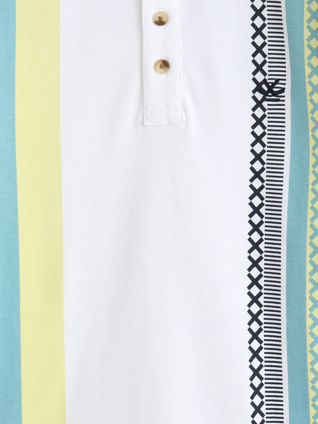 Embroidered Look Polo T-Shirt | White - Image 9