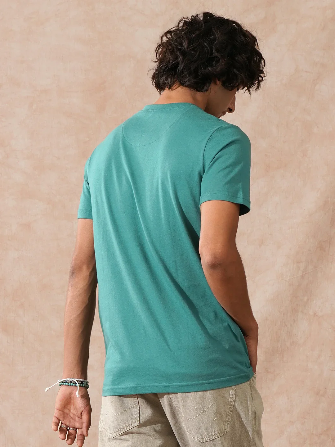 Embroidered Slim Fit T-Shirt | Green - Image 3