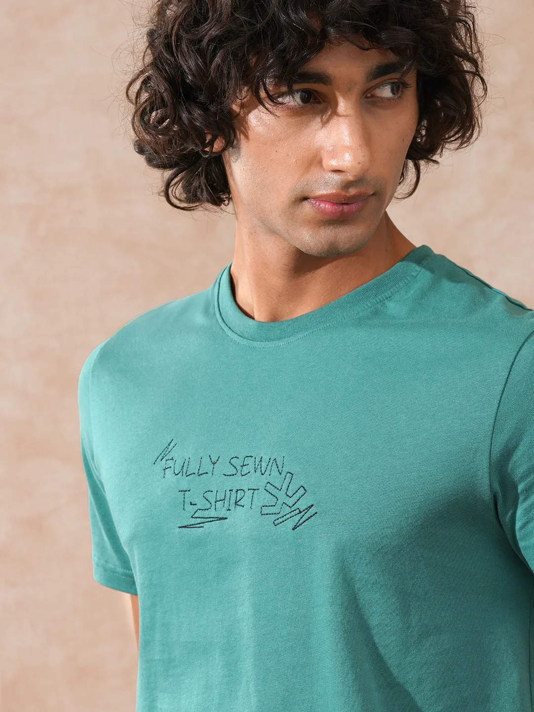 Embroidered Slim Fit T-Shirt | Green - Image 5