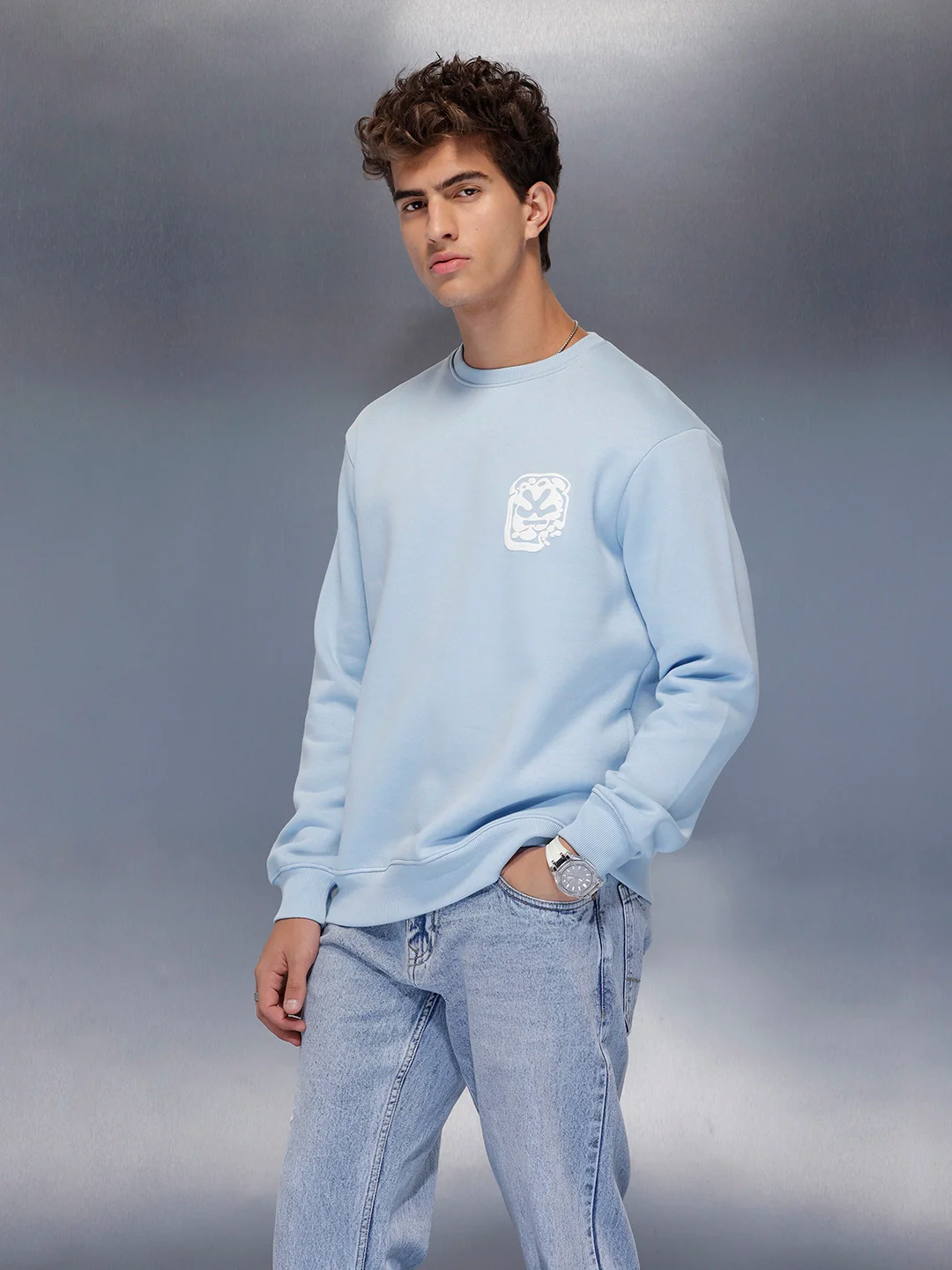 Essential Pastel Crewneck Sweatshirt | Light Blue - Image 10