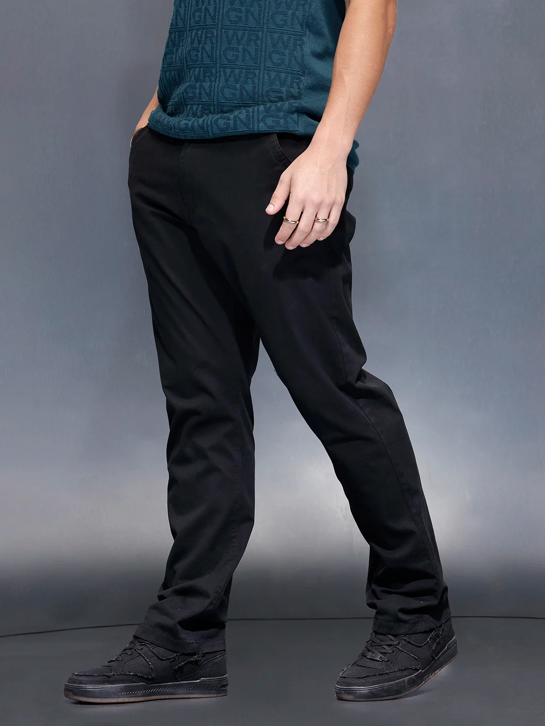 Everyday cotton trousers | Black - Image 4