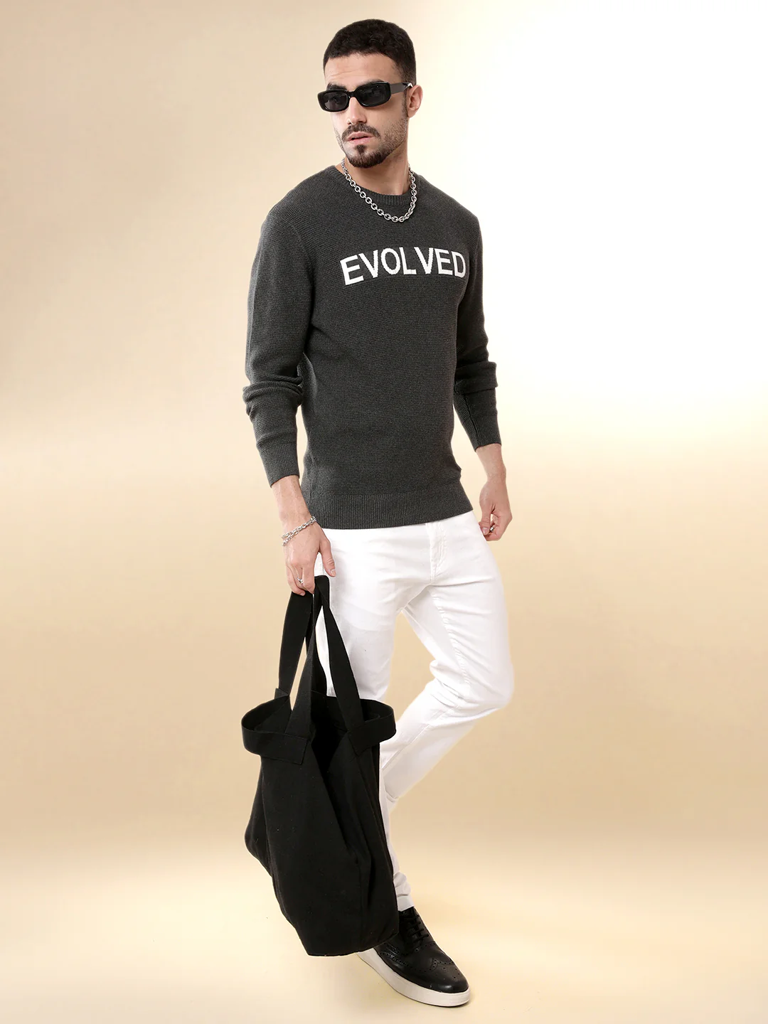 Evolved Knitted Grey Sweater - Image 2