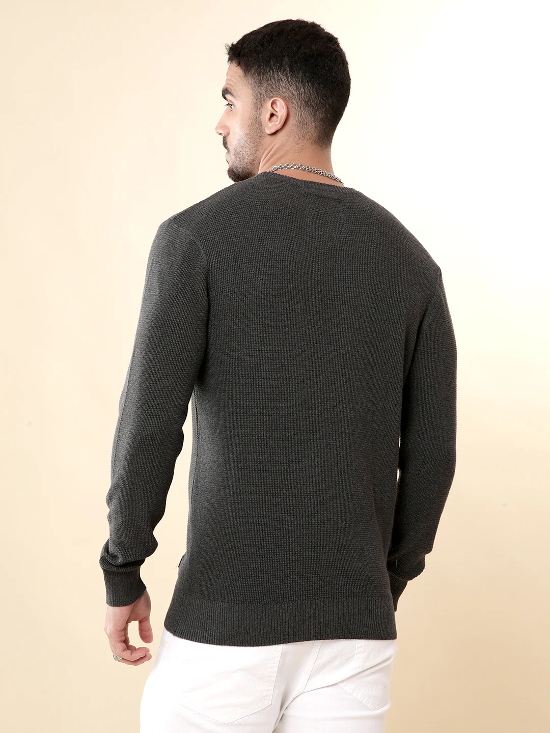 Evolved Knitted Grey Sweater - Image 3