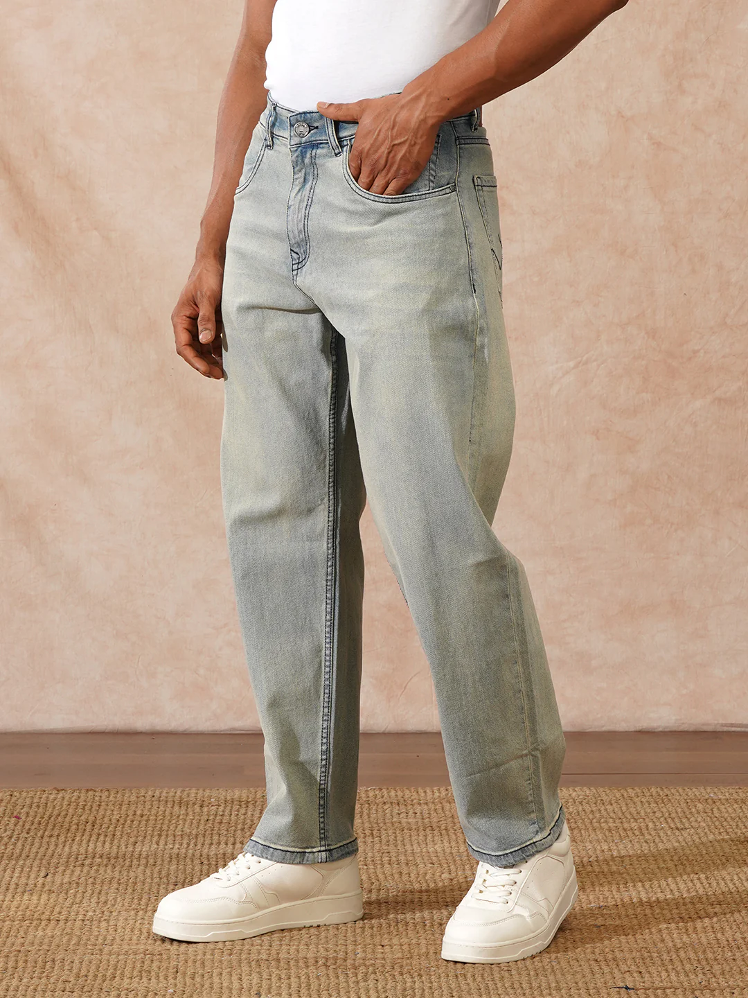 Faded Loose Fit Jeans | Light Blue - Image 4