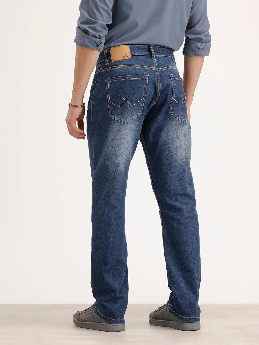 Faded Relaxed Fit Denim Jeans | Light Blue - Image 3